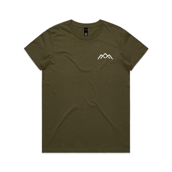 Womans mountain design with skiers, back Thumbnail